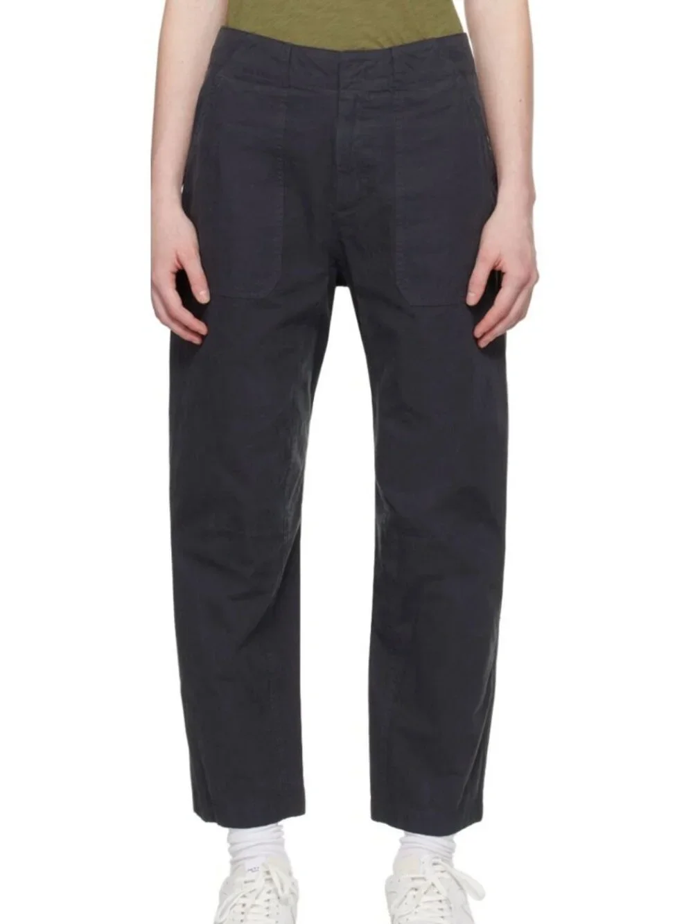 Rag & Bone Leyton Trousers Pants 100% Cotton Navy Blue Size 00